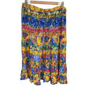Vintage Platinum by Dorothy Schoenen Floral Rayon Skirt